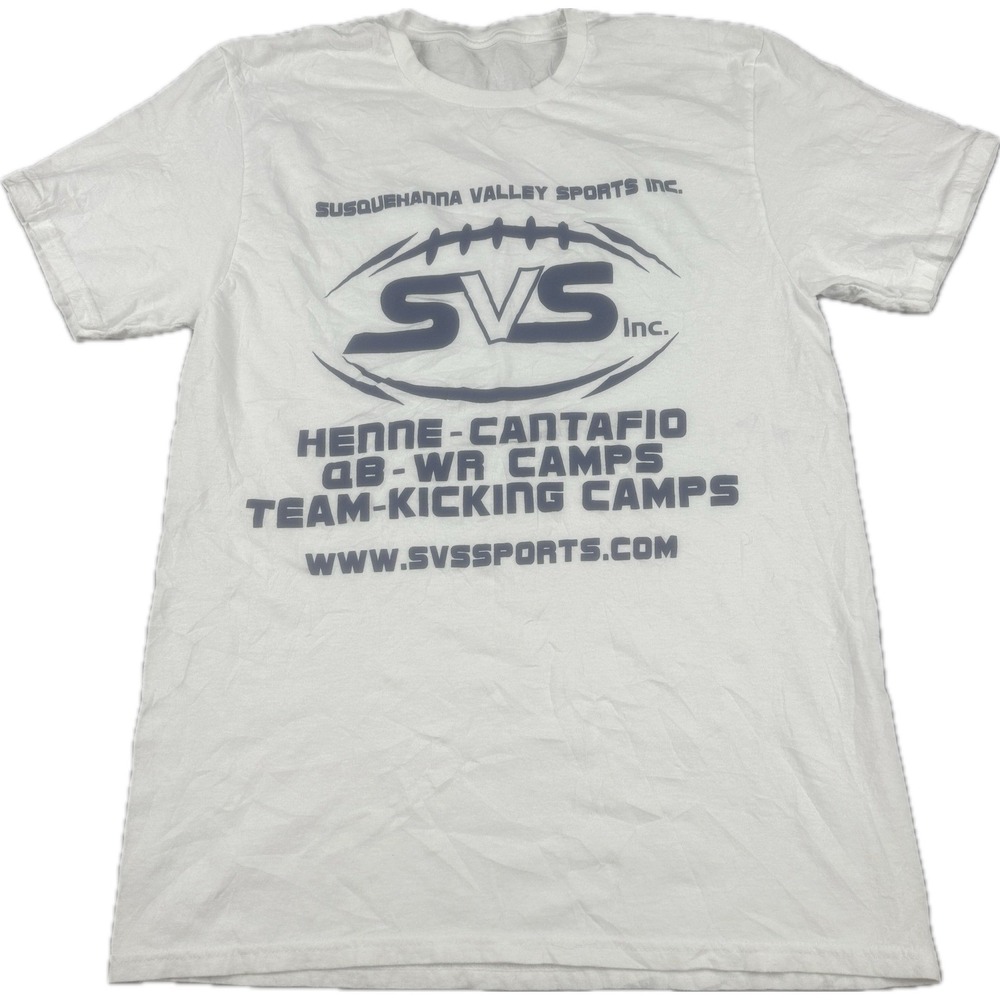 Mens SVS Football Camp Graphic T-Shirt Medium White Short Sleeve Crew Neck